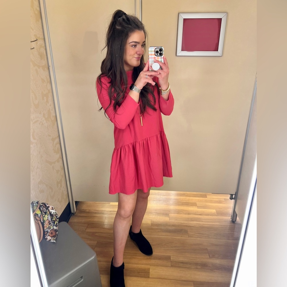 Zara pink ruffled hem Mini dress M